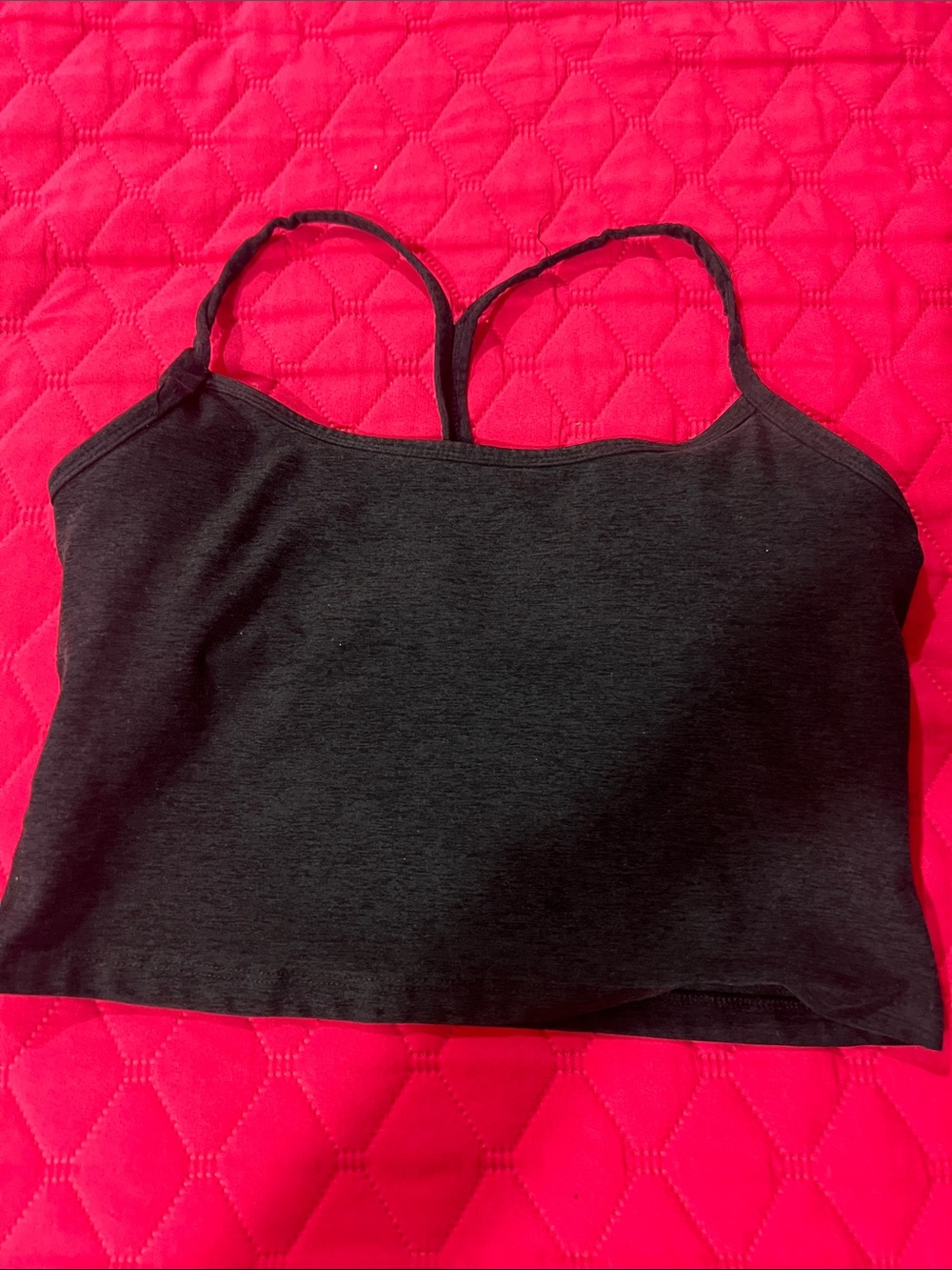 Beyond Yoga Black Cropped Tank with Thin Straps